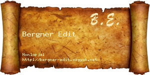 Bergner Edit névjegykártya